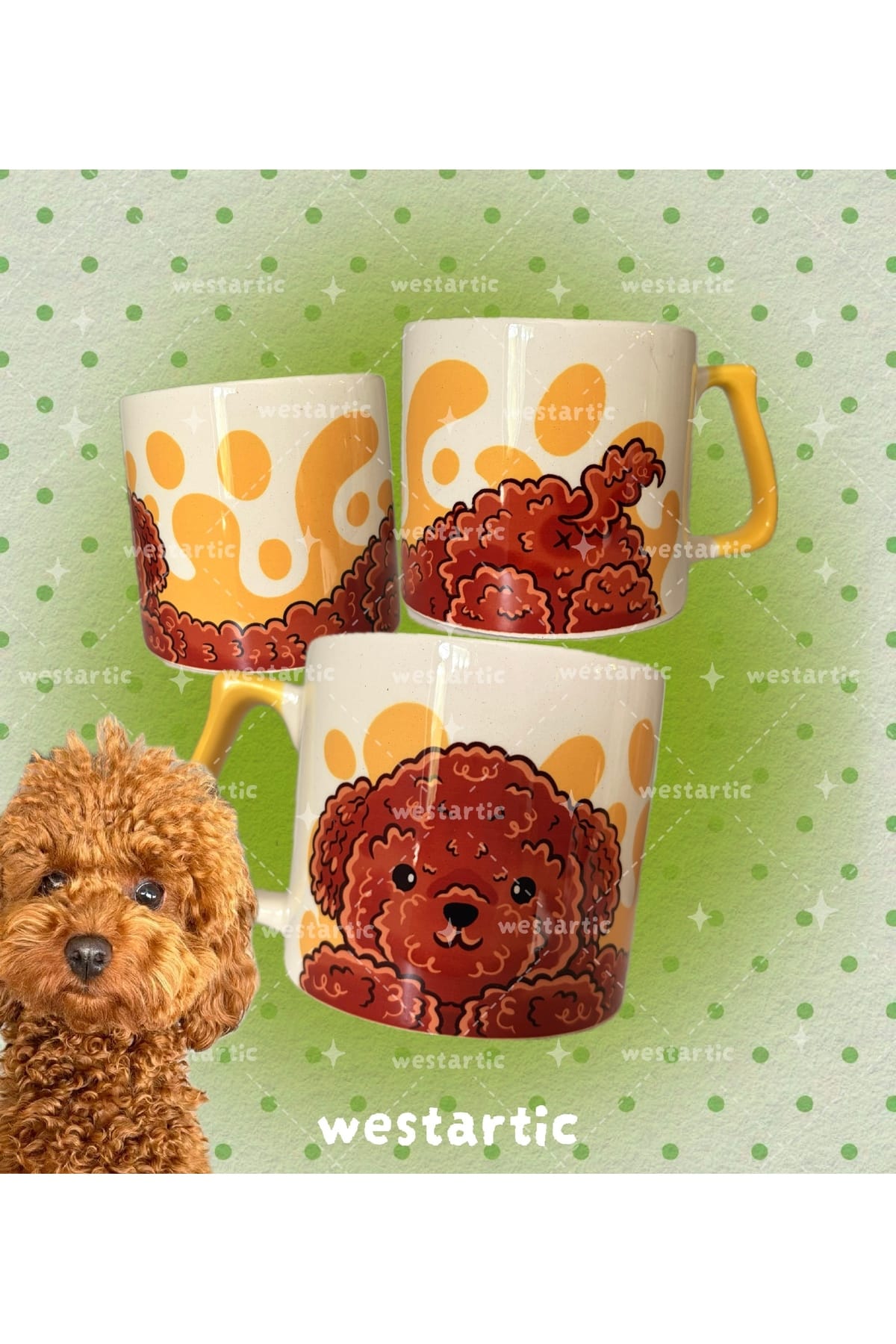 westdogs Toy Poodle Cockapoo Karamel Kaniş Köpek Tasarım Kupa Fincan Bardak